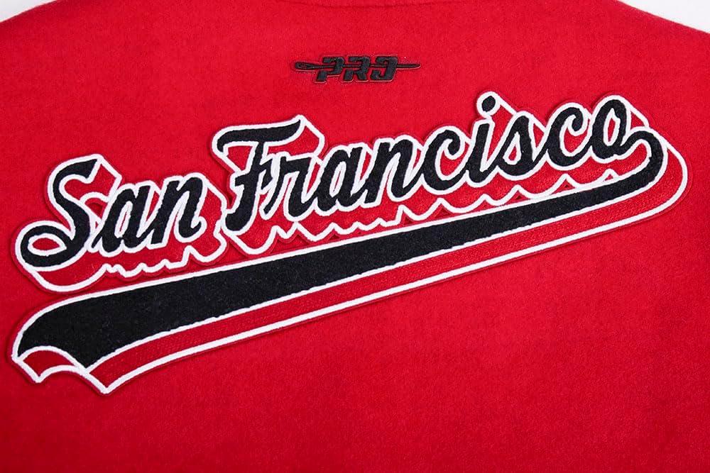 image:imagePro Standard Womens NFL Script Tail Varsity JacketRed