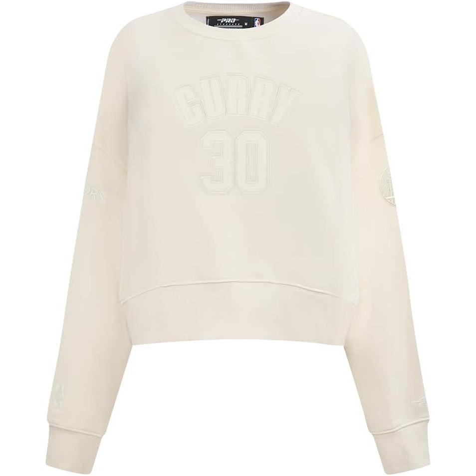 image:imagePro Standard NBA womens Womens Nba Golden State Warriors Neutrals Player Brushed Back French Terry Crewneck SweatshirtEggshell