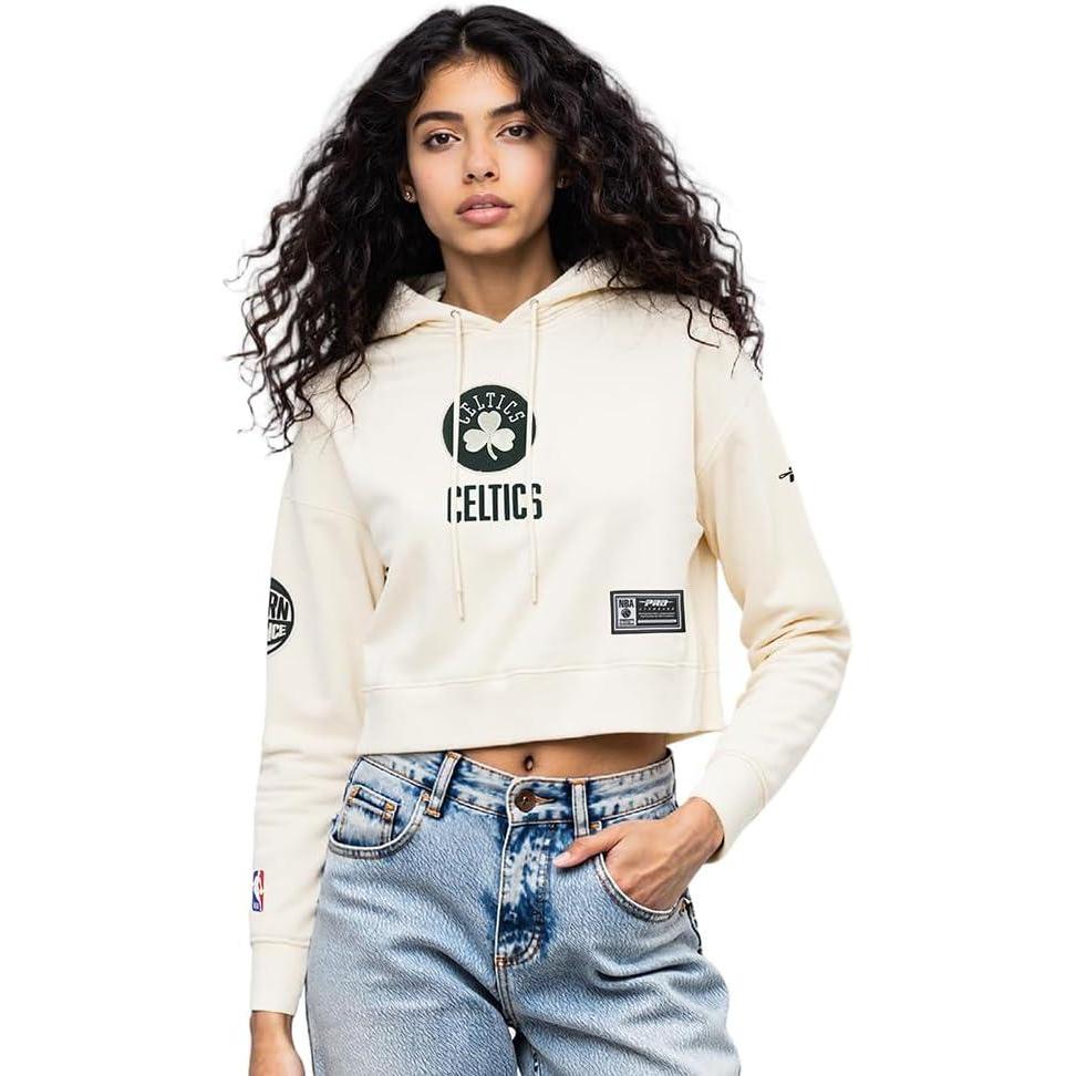 image:imagePro Standard NBA womens Womens Nba Modern Originals Brushed Back French Terry Cropped Pullover HoodieEggshell