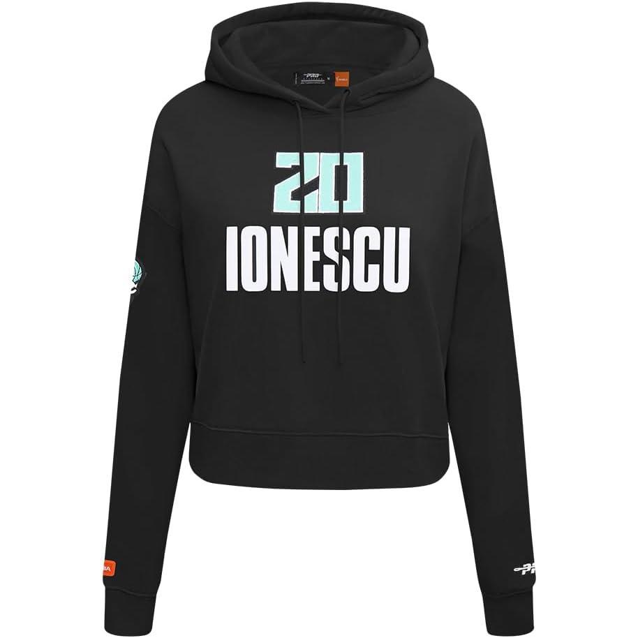 image:imagePro Standard WNBA womens Womens Wnba New York Liberty Classic Player Brushed Back French Terry Cropped Pullover HoodieBlack