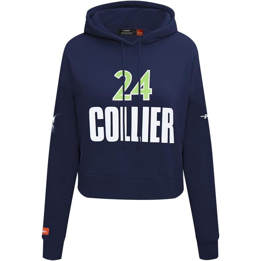 image:imagePro Standard Womens WNBA Minnesota Lynx Classic Player Name And Number Cropped Pullover HoodieMidnight Navy
