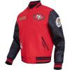 Pro Standard Mens NFL DIY Pick Stitch Varsity Jacket(Red)