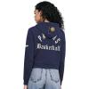 Pro Standard NBA womens Womens Nba Modern Originals Brushed Back French Terry Cropped Pullover Hoodie(Midnight Navy)