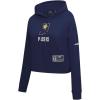 Pro Standard NBA womens Womens Nba Modern Originals Brushed Back French Terry Cropped Pullover Hoodie(Midnight Navy)