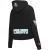 Pro Standard WNBA womens Womens Wnba New York Liberty Classic Player Brushed Back French Terry Cropped Pullover Hoodie(Black)
