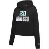 Pro Standard WNBA womens Womens Wnba New York Liberty Classic Player Brushed Back French Terry Cropped Pullover Hoodie(Black)