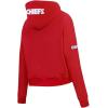 Pro Standard Womens NFL Game Day Classics Cotton Double Knit Cropped Pullover Hoodie(Red)