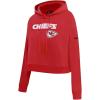 Pro Standard Womens NFL Game Day Classics Cotton Double Knit Cropped Pullover Hoodie(Red)