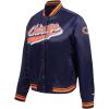 Pro Standard Womens NFL Script Tail Satin Jacket(Blue)