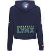 Pro Standard Womens WNBA Minnesota Lynx Classic Player Name And Number Cropped Pullover Hoodie(Midnight Navy)