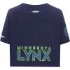 Womens WNBA Minnesota Lynx Classic Player Name and Number Cotton Single Jersey S/S Boxy TEE(Midnight Navy)