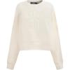 Pro Standard NBA womens Womens Nba Golden State Warriors Neutrals Player Brushed Back French Terry Crewneck Sweatshirt(Eggshell)