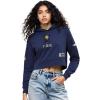 Pro Standard NBA womens Womens Nba Modern Originals Brushed Back French Terry Cropped Pullover Hoodie(Midnight Navy)