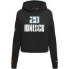 Pro Standard WNBA womens Womens Wnba New York Liberty Classic Player Brushed Back French Terry Cropped Pullover Hoodie(Black)