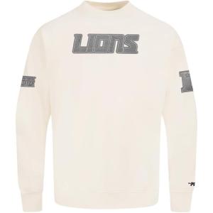 Pro Standard Mens NFL Reverse French Terry Fleece Crewneck Sweatshirt(Off-white)