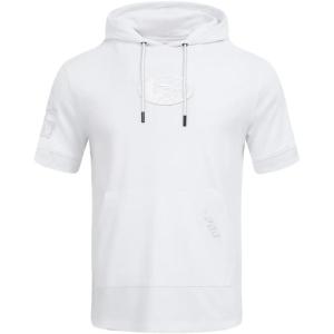 Pro Standard Mens NFL White Out Cotton Double Knit Short Sleeve Hoodie(White)