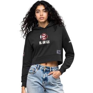 Pro Standard NBA womens Womens Nba Modern Originals Brushed Back French Terry Cropped Pullover Hoodie(Black)