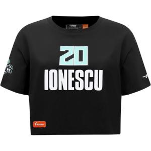 Pro Standard WNBA Womens Womens WNBA New York Liberty Classic Player Cotton Short Sleeve Boxy Tee(Black)