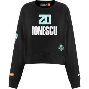 Pro Standard WNBA womens Womens Wnba New York Liberty Classic Player Brushed Back French Terry Crewneck Sweatshirt(Black)