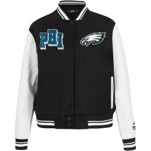 Pro Standard Womens NFL Mash Up Varsity Jacket(Black)