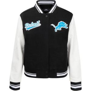 Pro Standard Womens NFL Script Tail Varsity Jacket(Black)