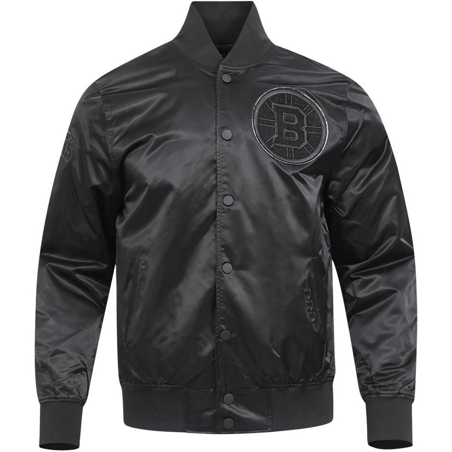 image:imagePro Standard NHL mens Mens Nhl Classic Triple Black Satin JacketTriple Black