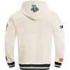 Pro Standard Mens WNBA Retro Classics Brushed Back French Terry Pull Over Hoodie(Eggshell/ Black)