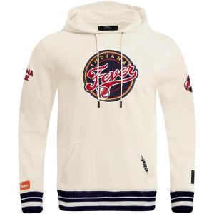 Pro Standard Mens WNBA Retro Classics Brushed Back French Terry Pull Over Hoodie(Eggshell/ Midnight Navy)