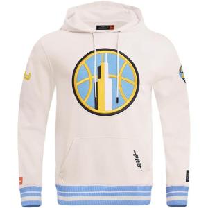 Pro Standard Mens WNBA Retro Classics Brushed Back French Terry Pull Over Hoodie(Eggshell/ University Blue)