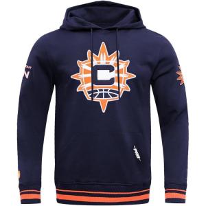 Pro Standard Mens WNBA Retro Classics Brushed Back French Terry Pull Over Hoodie(Midnight Navy/Orange/Midnight Navy)