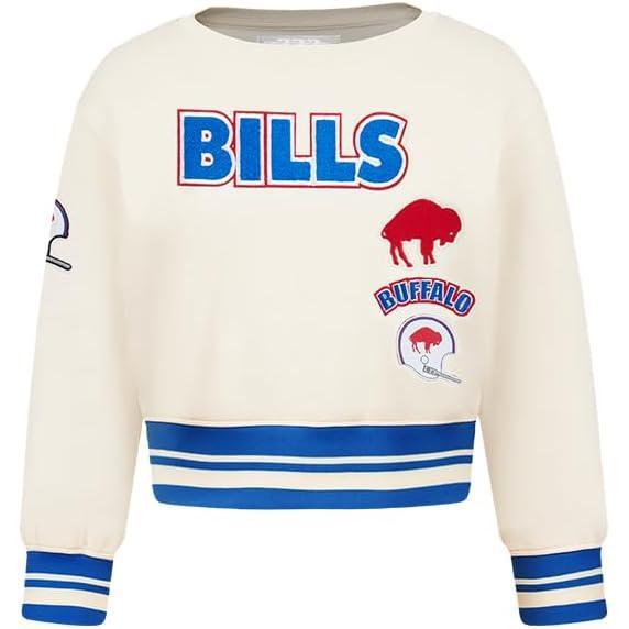 image:imageNFL BUFFALO BILLS RETRO CLASSIC TODDLER GIRLS RIB FLEECE CREWNECKEggshellRoyal Blue