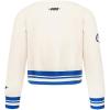 NFL BUFFALO BILLS RETRO CLASSIC TODDLER GIRLS RIB FLEECE CREWNECK(Eggshell/Royal Blue)