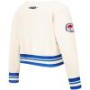NFL BUFFALO BILLS RETRO CLASSIC TODDLER GIRLS RIB FLEECE CREWNECK(Eggshell/Royal Blue)