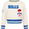 NFL BUFFALO BILLS RETRO CLASSIC TODDLER GIRLS RIB FLEECE CREWNECK(Eggshell/Royal Blue)