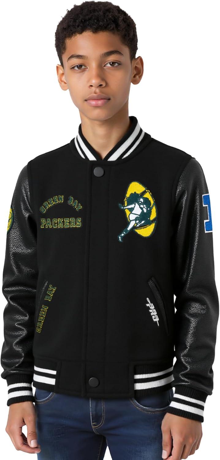 image:imagePro Standard Little Boys NFL Retro Classics Varsity JacketBlack