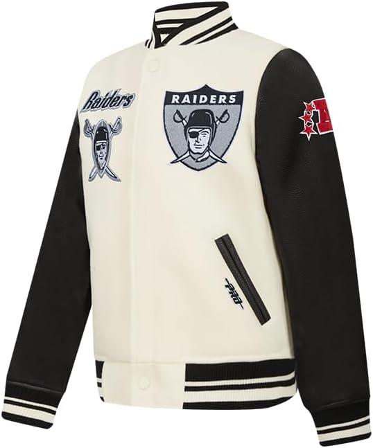 image:imagePro Standard Little Boys NFL Retro Classics Varsity JacketEggshell Black