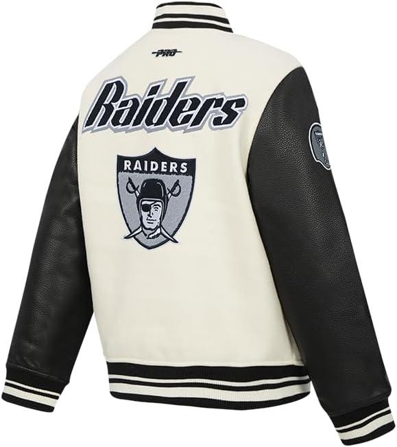 image:imagePro Standard Little Boys NFL Retro Classics Varsity JacketEggshell Black