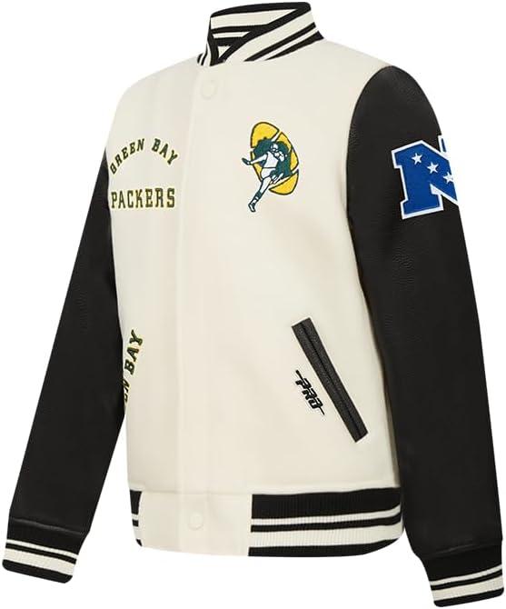 image:imagePro Standard Little Boys NFL Retro Classics Varsity JacketEggshell Black