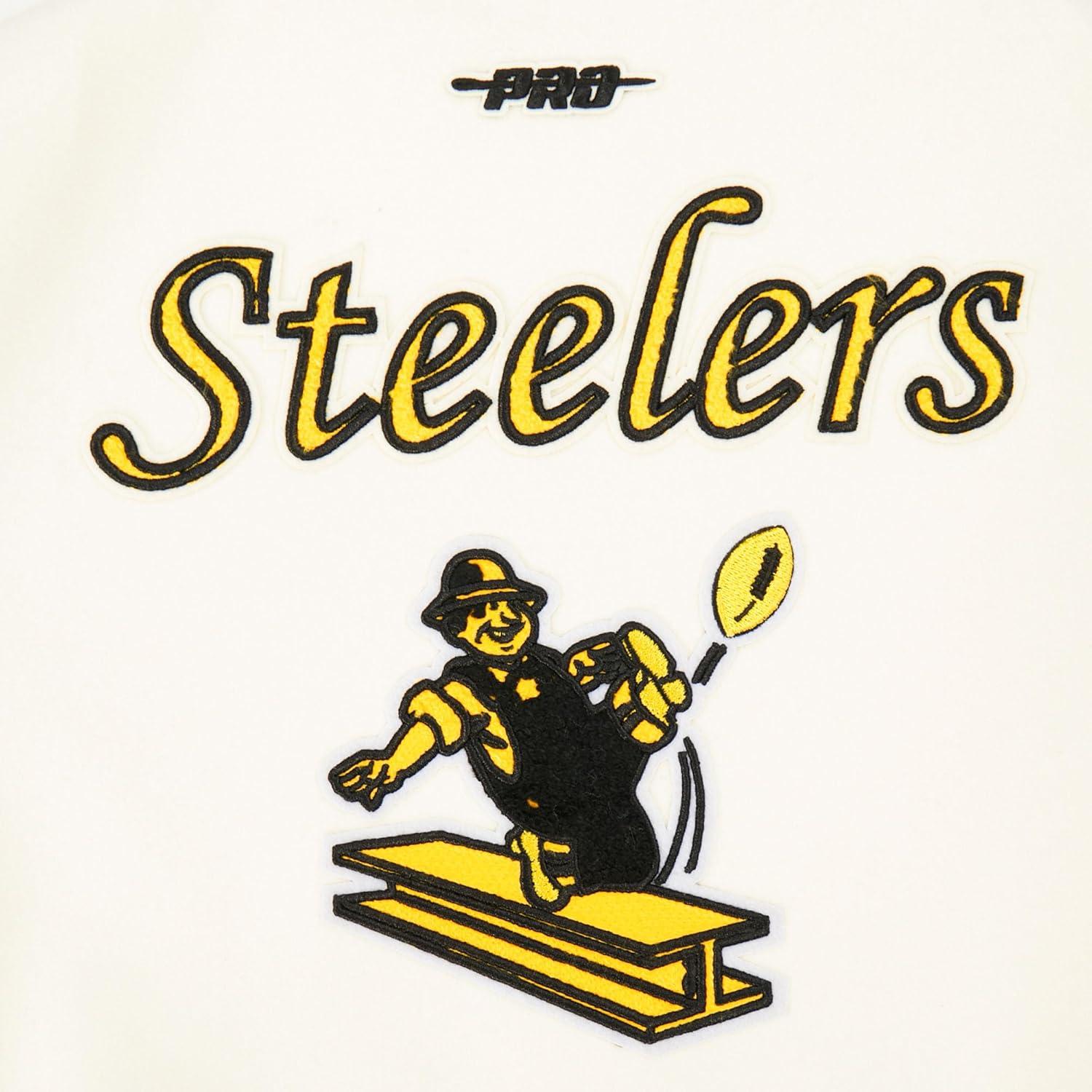 image:imagePro Standard Little Boys NFL Retro Classics Varsity JacketEggshell Black
