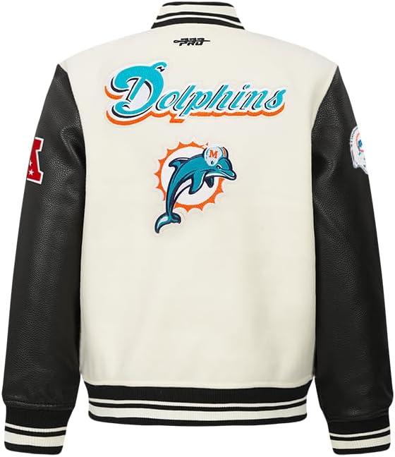 image:imagePro Standard Little Boys NFL Retro Classics Varsity JacketEggshell Black