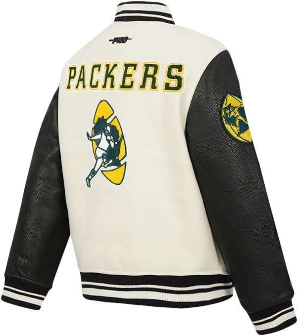 image:imagePro Standard Little Boys NFL Retro Classics Varsity JacketEggshell Black