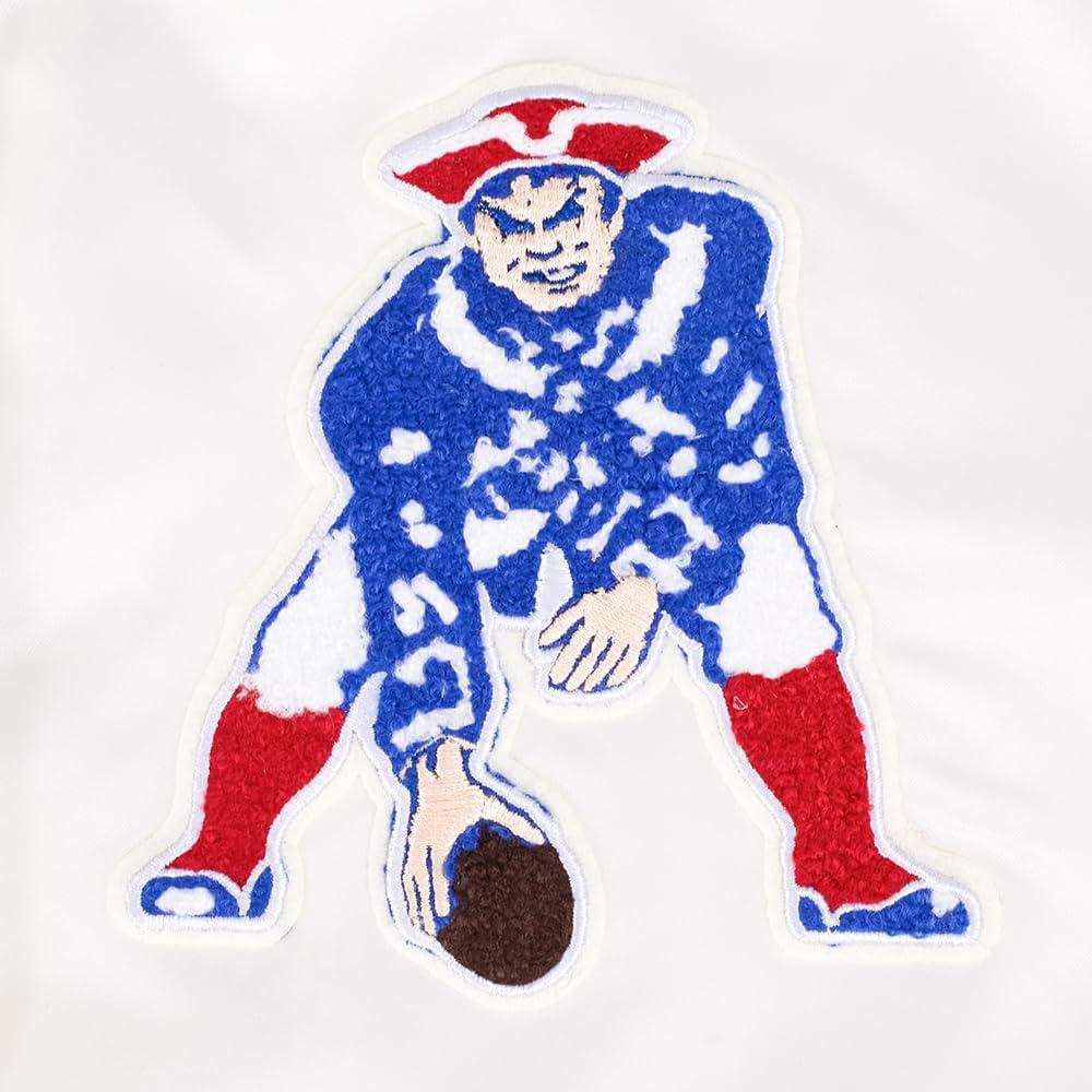 image:imagePro Standard Womens NFL New England Patriots Retro Classics Satin Jacket EggshellRoyal Blue XS