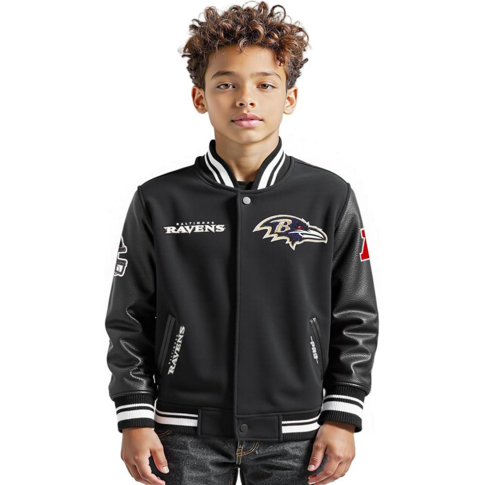 image:imagePro Standard Little Boys NFL Retro Classics Varsity JacketBlack