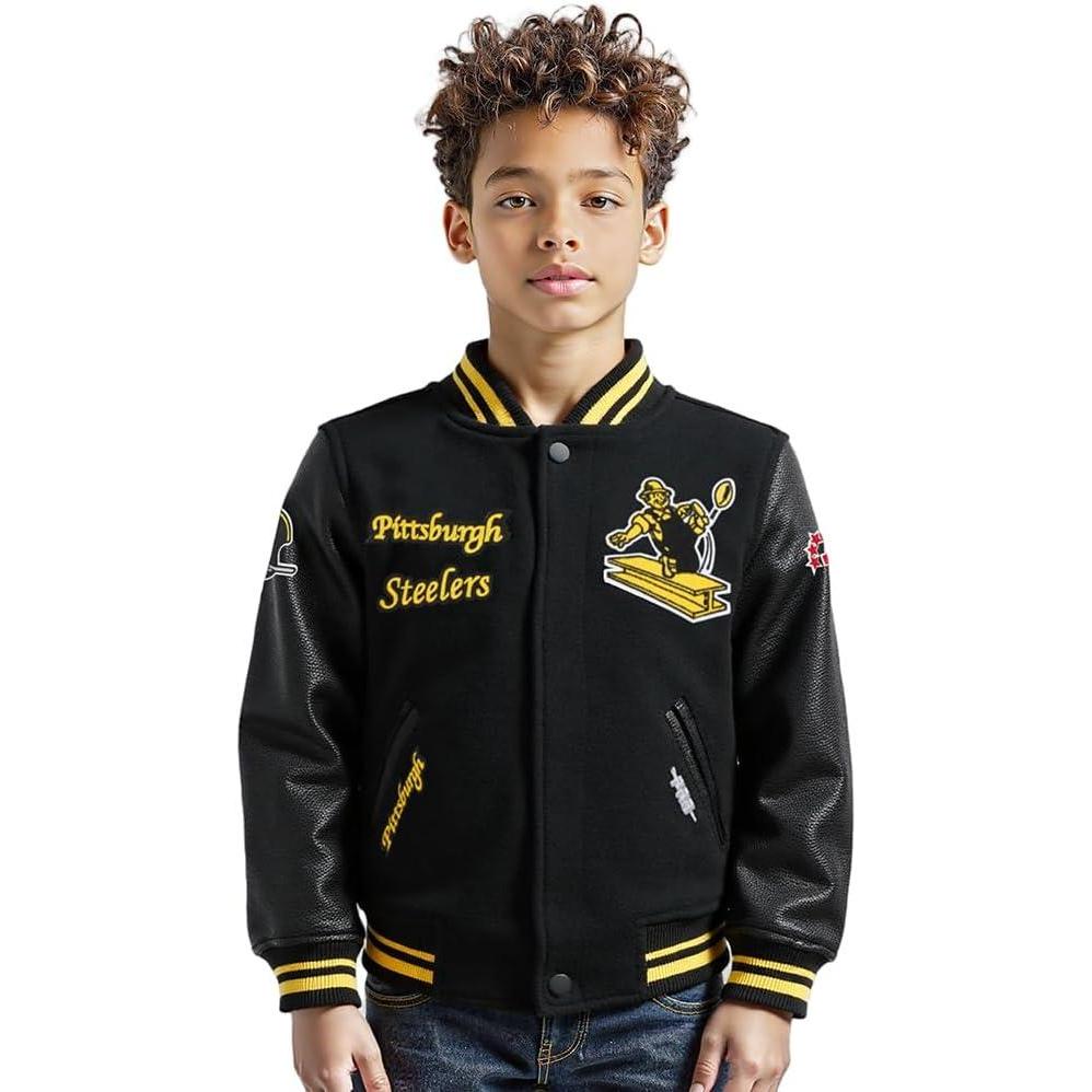 image:imagePro Standard Little Boys NFL Retro Classics Varsity JacketBlackYellow