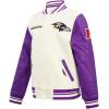 Pro Standard Little Boys NFL Retro Classics Varsity Jacket(Eggshell/ Purple)