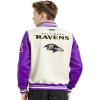 Pro Standard Little Boys NFL Retro Classics Varsity Jacket(Eggshell/ Purple)