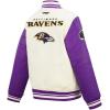 Pro Standard Little Boys NFL Retro Classics Varsity Jacket(Eggshell/ Purple)