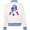 Pro Standard Womens NFL New England Patriots Retro Classics Satin Jacket Eggshell/Royal Blue XS