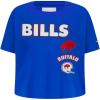 NFL BUFFALO BILLS RETRO CLASSIC LITTLE GIRLS SHORT SLEEVE BOXY TEE(Royal Blue)