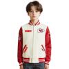 Pro Standard Little Boys NFL Retro Classics Varsity Jacket(Eggshell/ Red)